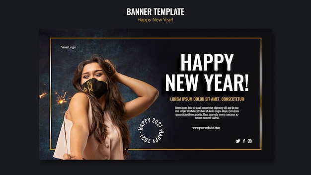 Banner template for new year celebration