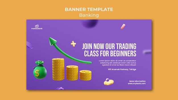 Free PSD banner template for online banking and finance