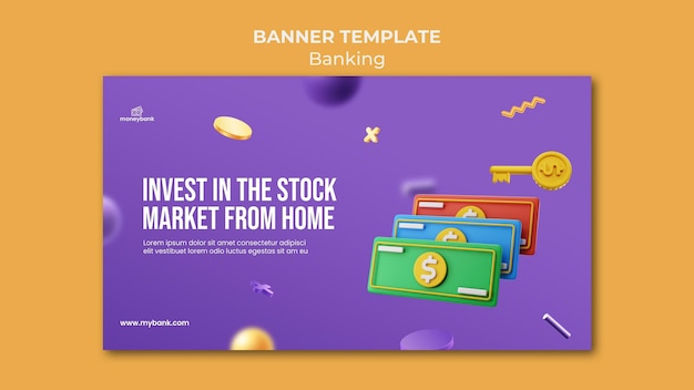 Free PSD banner template for online banking and finance