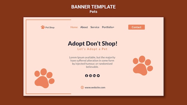 Free PSD banner template for pet adoption