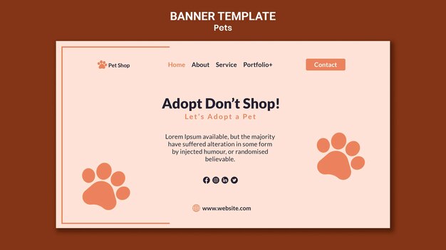 Banner template for pet adoption