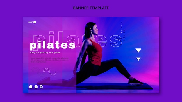 Free PSD banner template pilates training