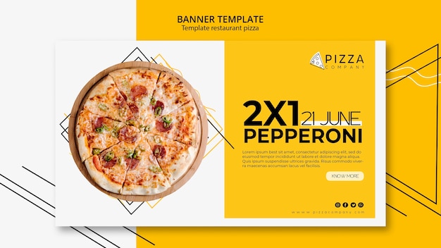 Free PSD banner template for pizza restaurant