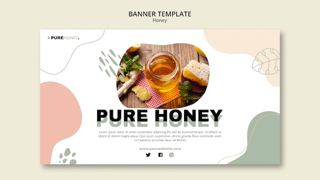 Free PSD banner template for pure honey