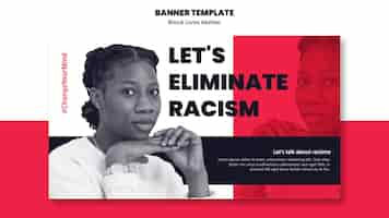 Free PSD banner template for racism and violence