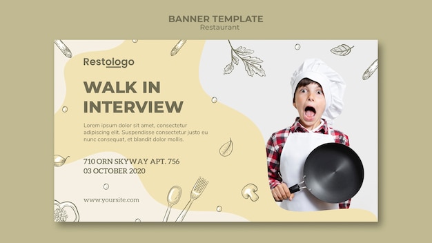 Free PSD banner template for restaurant