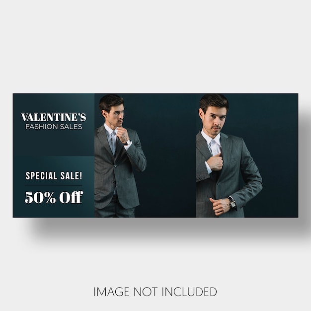 Banner template sales valentine's day