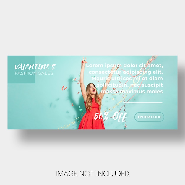 Free PSD banner template sales valentine's day