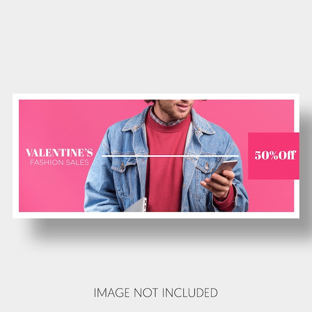 Banner template sales valentine's day