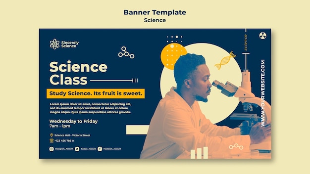 Free PSD banner template for science class