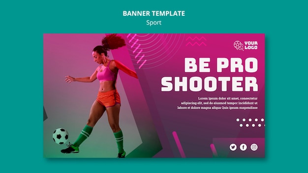 Banner template soccer training ad