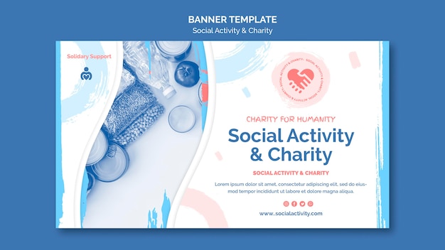 Banner template for social activity and charity