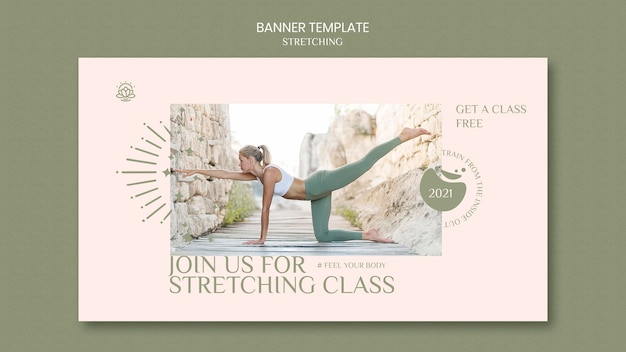 Free PSD banner template for stretching course