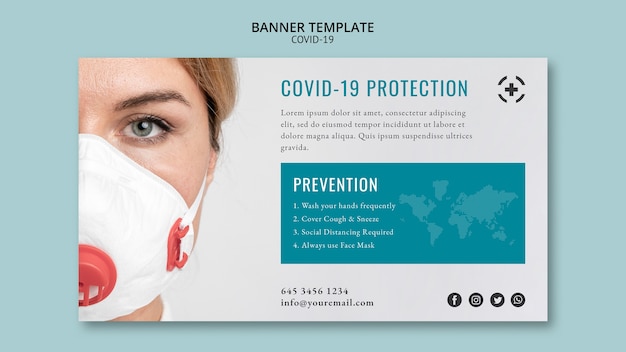 Free PSD banner template style coronavirus