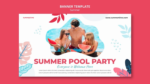 Banner template for summer fun at the pool