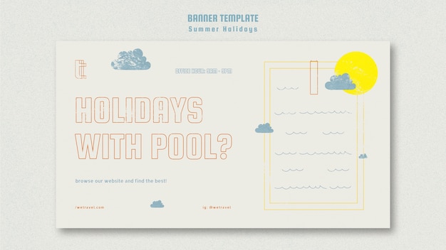 Free PSD banner template for summer vacation