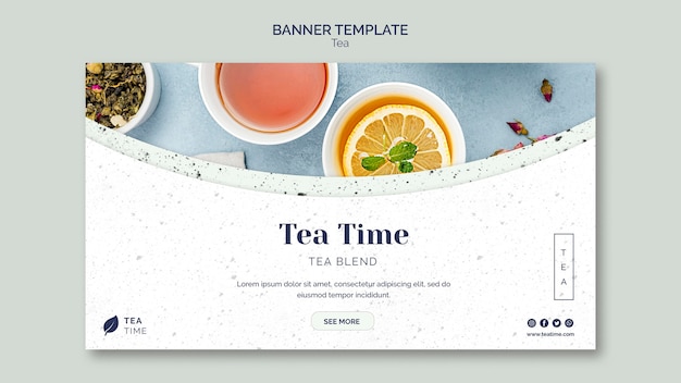 Free PSD banner template for tea time