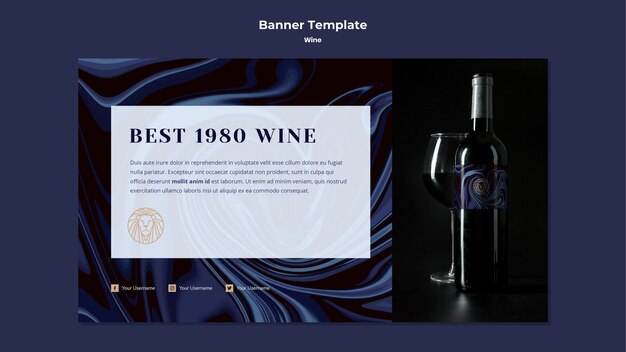 Banner template for wine business