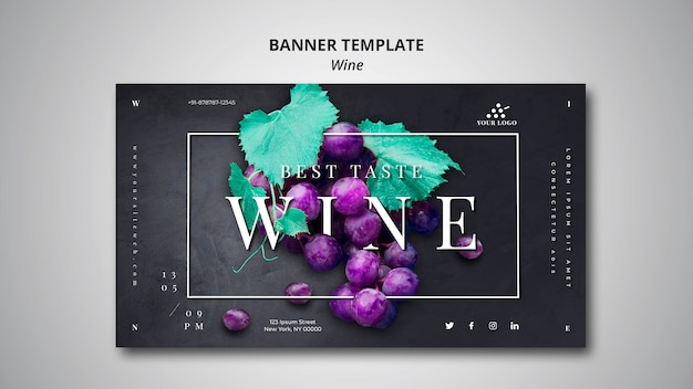 Free PSD banner template wine company