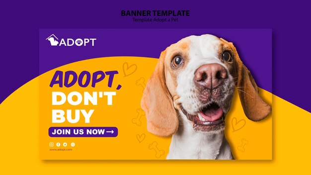 Banner template with adopt pet design