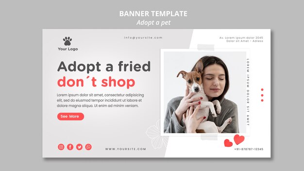 Banner template with adopt pet