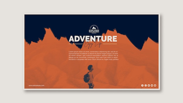 Free PSD banner template with adventure concept