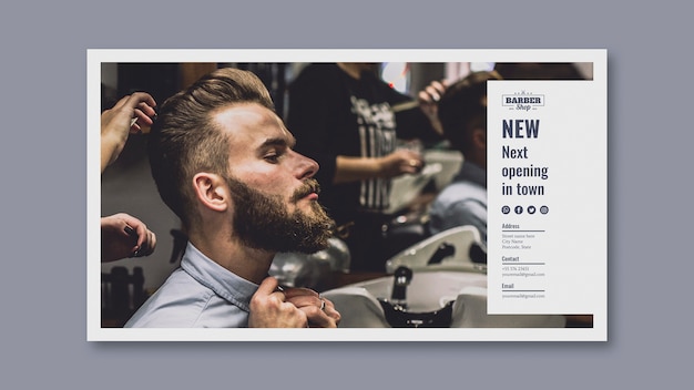 Free PSD banner template with barber concept