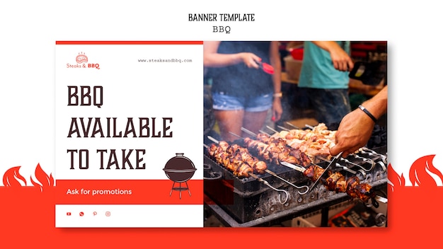 Banner template with bbq