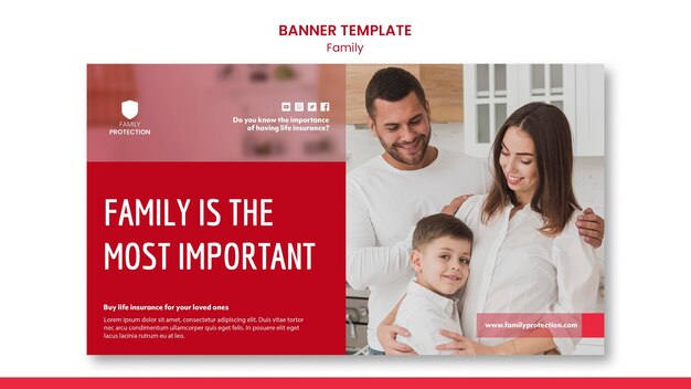 Banner template with family theme