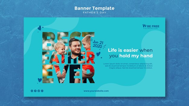 Banner template with fathers day concept