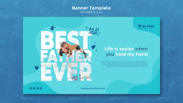 Banner template with fathers day design