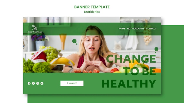 Free PSD banner template with nutritionist advice