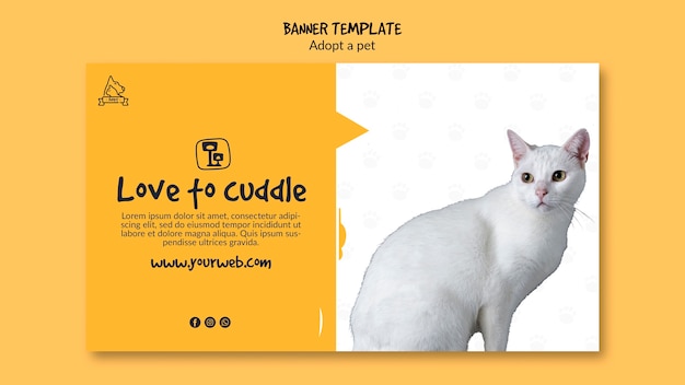 Free PSD banner template with pet adoption