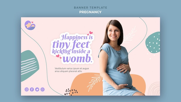 Free PSD banner template with pregnant woman