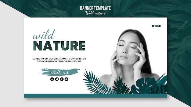 Banner template with wild nature design