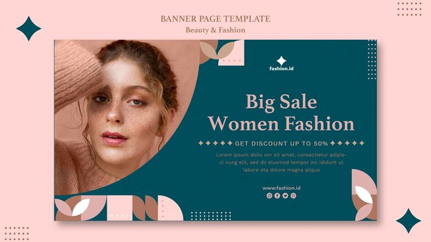 Banner template for women's beauty and fashion