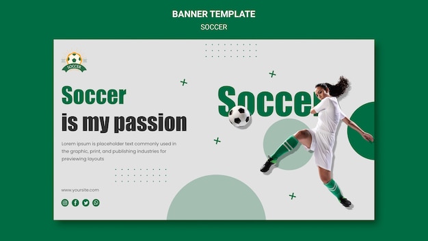 Free PSD banner template for women's football league