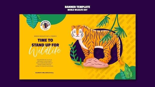 Free PSD banner template for world wildlife day celebration