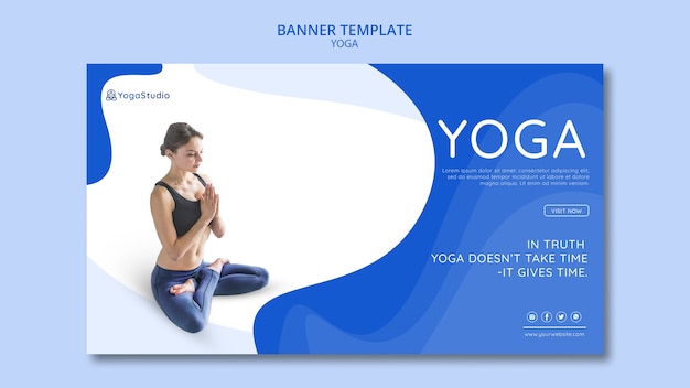 Free PSD banner template for yoga fitness