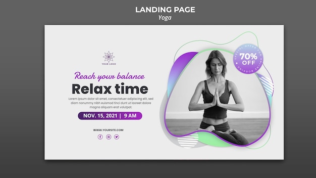 Free PSD banner template for yoga lessons