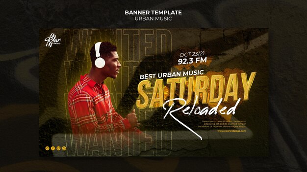 Banner urban music design template