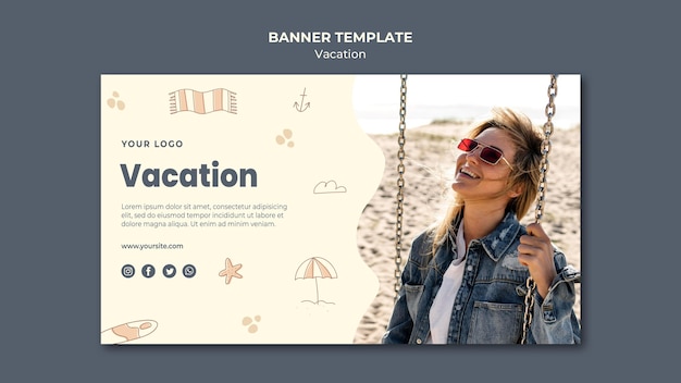 Free PSD banner vacation ad template