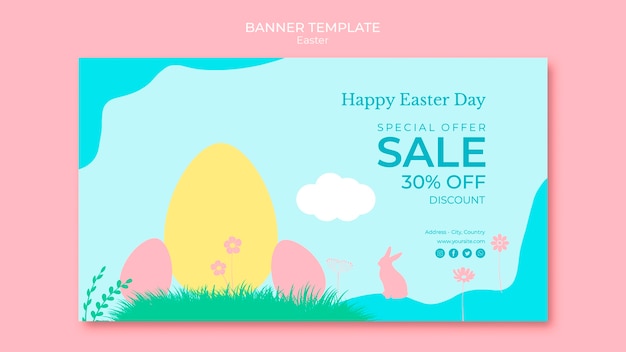 Banner with easter sales theme