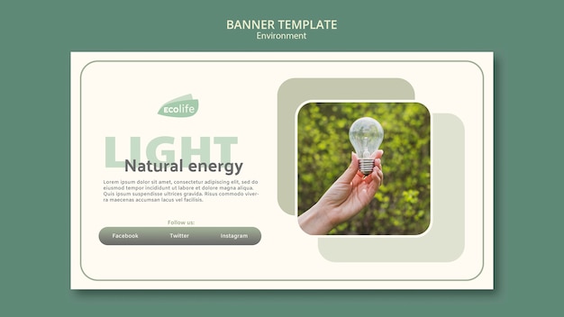 Free PSD banner with environment concept