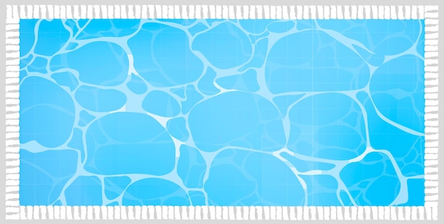 Free PSD banner with illustration of swimming pool for summer