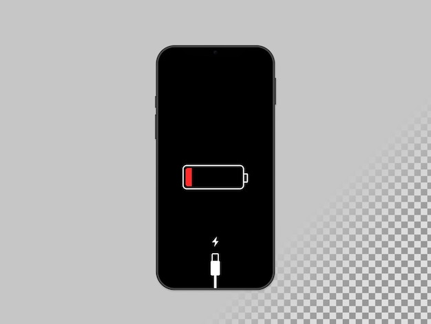 Free PSD banner with phone charging black with flat icons