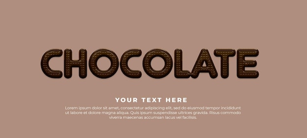 Free PSD banner with realistic text chocolate with text on a dark background