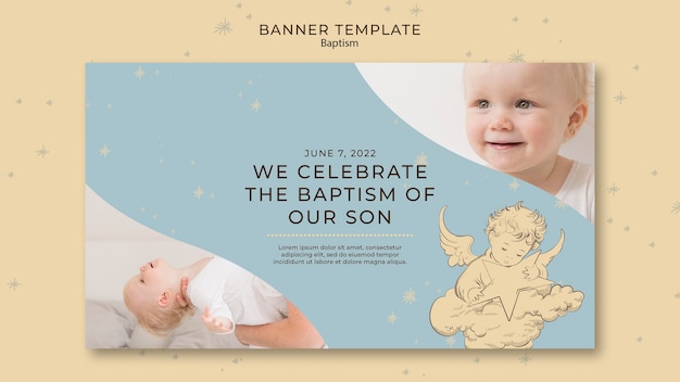 Baptism banner template design