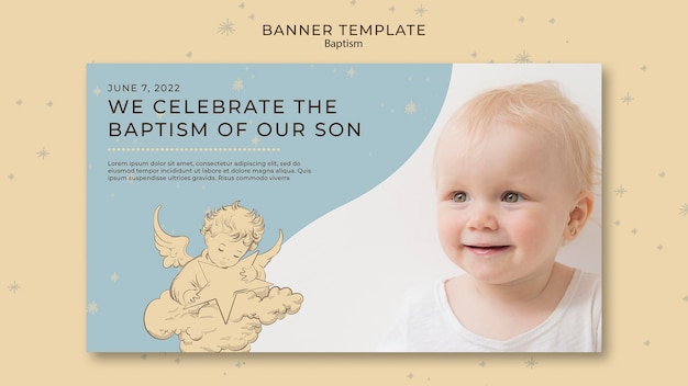 Baptism banner template design