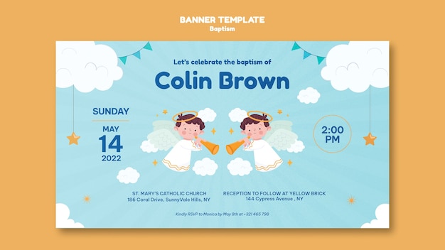 Baptism banner template design